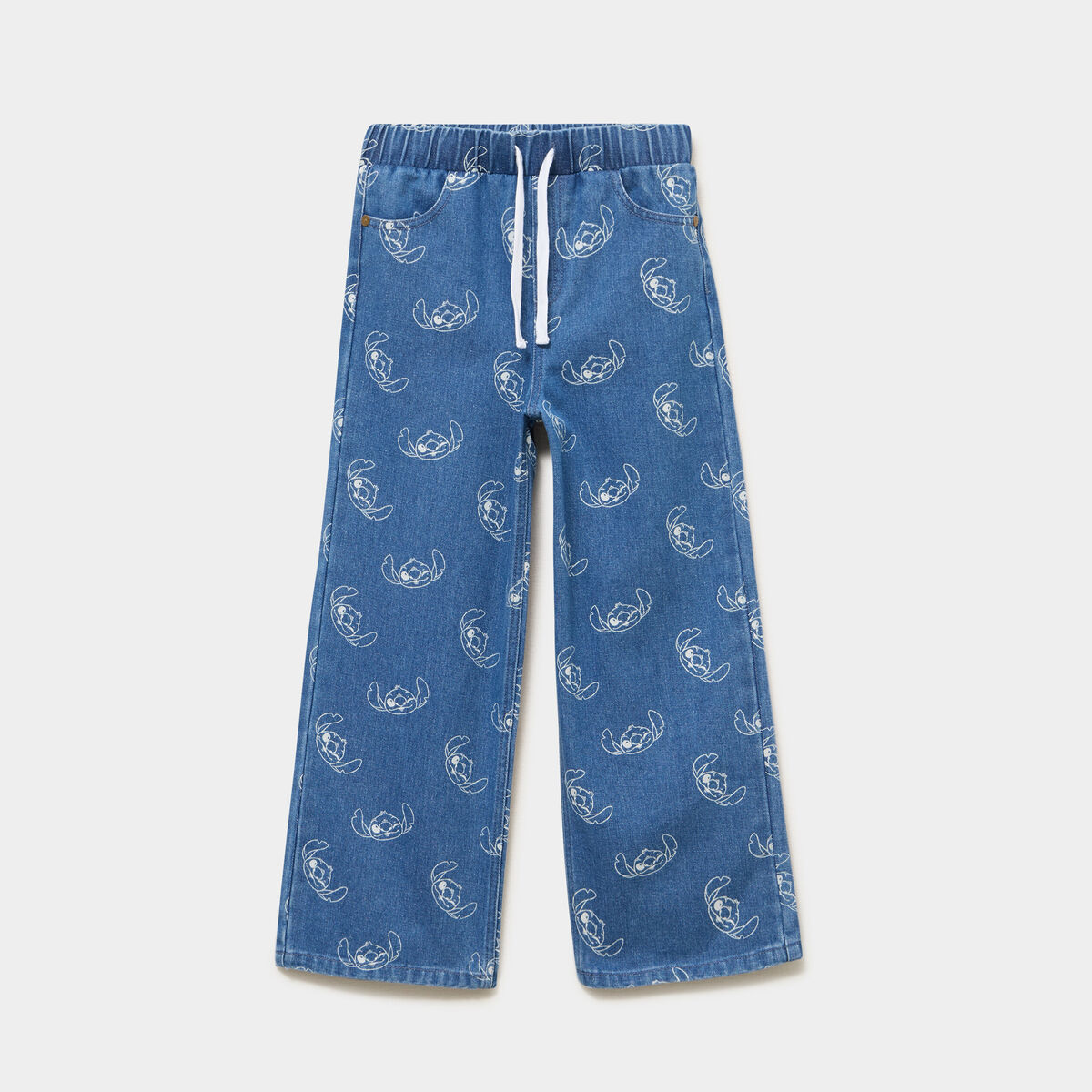Jean flare taille &eacute;lastiqu&eacute;e Stitch denim stone fille