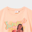 T-shirt manches courtes coton Vaiana orange fluo fille