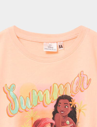 T-shirt manches courtes coton Vaiana orange fluo fille