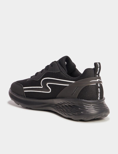 Baskets running à lacets noir homme