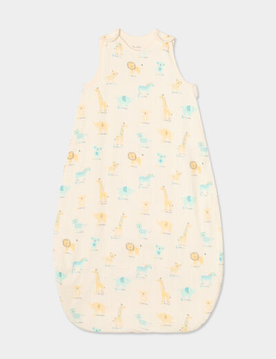 Gigoteuse TOG 1 ajustable gaze de coton creme bébé garçon