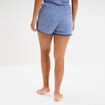 Bas de pyjama short détails dentelle bleu gris femme