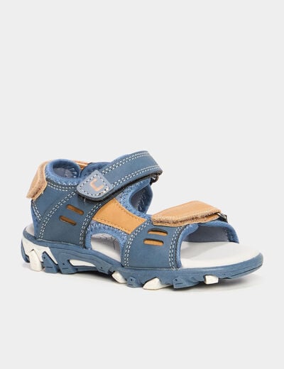 Sandales à scratchs bleu garçon