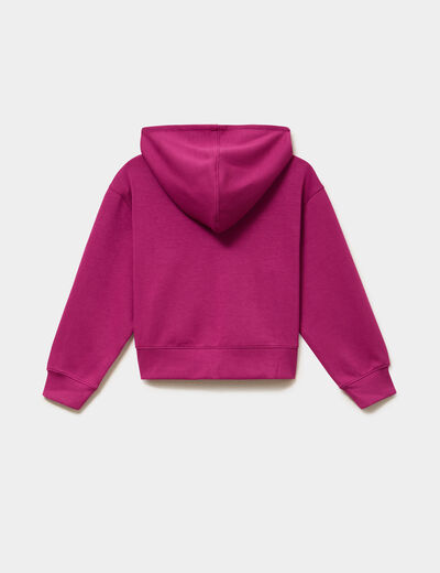 Sweat zipp&eacute; stretch &agrave; capuche violet fille