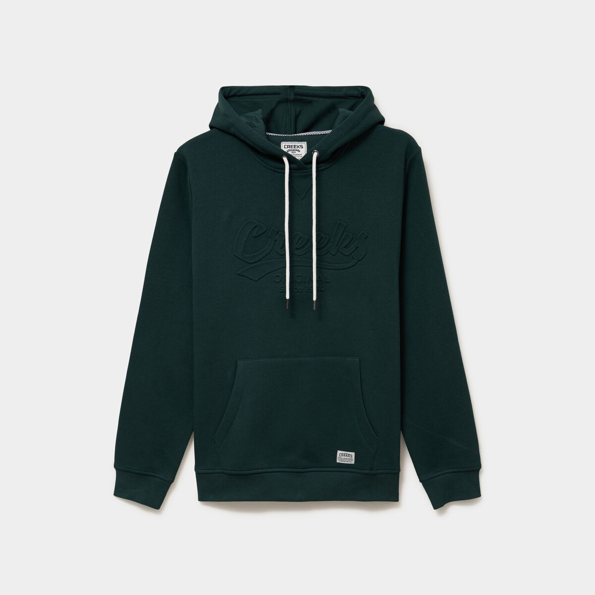 Sweat hoodie 1 poche manches longues vert homme