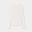 Pull c&ocirc;tel&eacute; ajust&eacute; manches longues ivoire fille