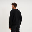 Pull droit col en V manches longues noir homme