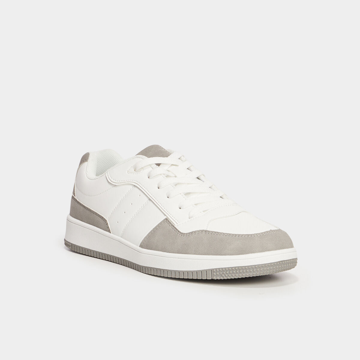 Tennis basses &agrave; lacets gris homme