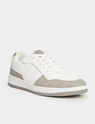 Tennis basses &agrave; lacets gris homme