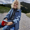 Blouson d&eacute;perlant fourr&eacute; &agrave; capuche bleu gris gar&ccedil;on