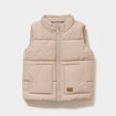 Doudoune sans manches imperm&eacute;able zipp&eacute;e sable b&eacute;b&eacute; gar&ccedil;on