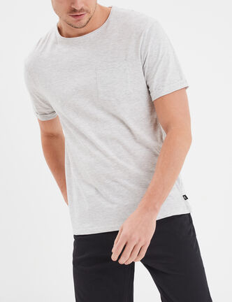T-shirt col rond manches courtes Liberto blanc homme