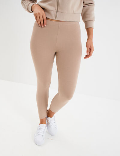 Legging élastiqué 7/8ème sable femme