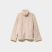 Veste effet polaire col montant gris clair femme