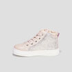 Baskets montantes pailletées zippées rose fille