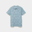 Polo manches courtes coton bleu gris homme