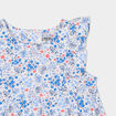 Robe patineuse avec volants coton ecru b&eacute;b&eacute; fille