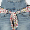 Salopette short ceinturée en jean denim double stone fille