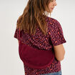 Sac banane effet velours c&ocirc;tel&eacute; bordeaux femme