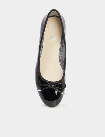 Ballerines à talons vernies noir femme