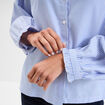 Blouse boutonnée col montant bleu ciel femme