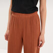 Pantalon large effet crochet &eacute;lastiqu&eacute; camel femme