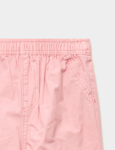 Pantalon jogger doublage coton rose poudr&eacute;e b&eacute;b&eacute; fille