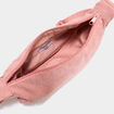 Sac banane effet velours c&ocirc;tel&eacute; vieux rose femme