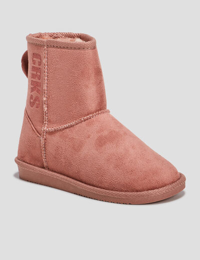 Bottines fourrées Creeks rose fille