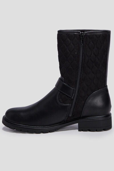 Bottines matelassées noir femme