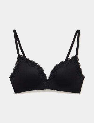 Soutien-gorge triangle micro dentelle noir femme