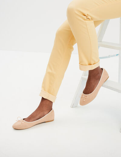 Ballerines avec noeuds sable femme