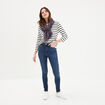 T-shirt manches 3/4 col rond coton ecru femme
