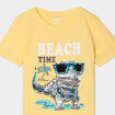 T-shirt sequins r&eacute;versibles coton jaune clair gar&ccedil;on