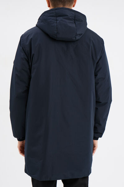 Parka d&eacute;perlante doubl&eacute;e &agrave; capuche bleu fonc&eacute; homme