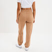 Pantalon de jogging large élastiqué taupe femme