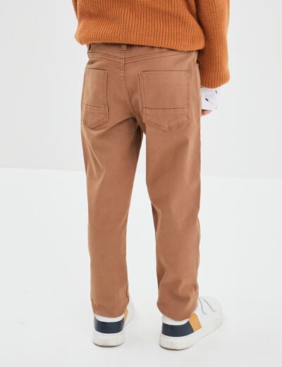 Pantalon slim stretch marron garçon