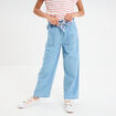 Jeans large ceinture foulard denim double stone fille