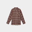Chemise manches longues coton marron femme
