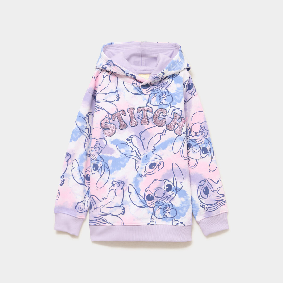 Sweat hoodie &agrave; sequins Stitch multicolore fille