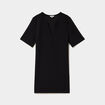 Robe courte col en V manches courtes noir femme