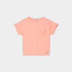T-shirt poche broderie anglaise coton rose saumon fille