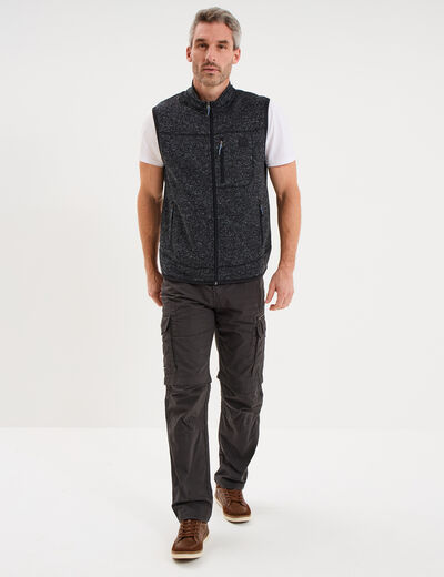 Pantalon cargo 2-en-1 modulable bermuda gris fonc&eacute; homme