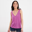 Débardeur col en V bretelles larges violet femme