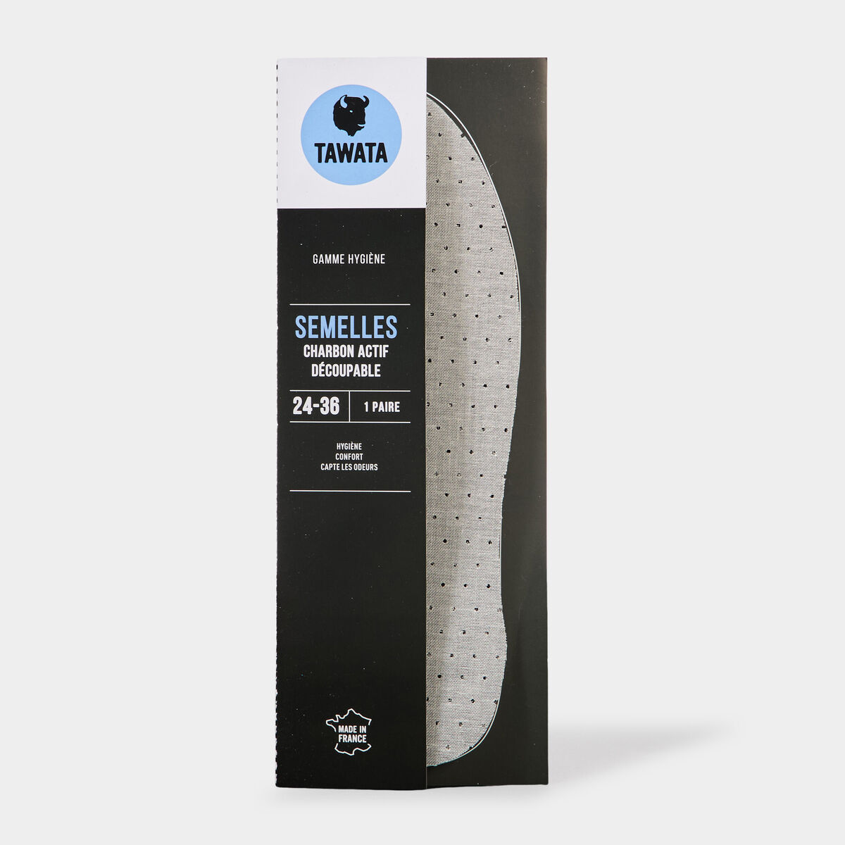 Semelles charbon actif d&eacute;coupable Tawata blanc mixte