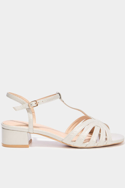Sandales &agrave; talons blanc femme