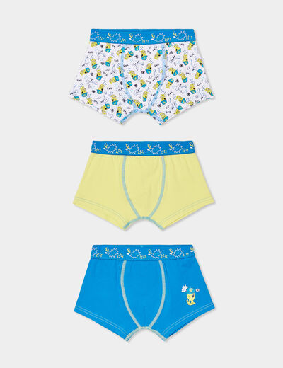 Lot 3 boxers en coton bleu garçon