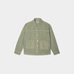 Veste surchemise oversize en jean coton vert kaki femme