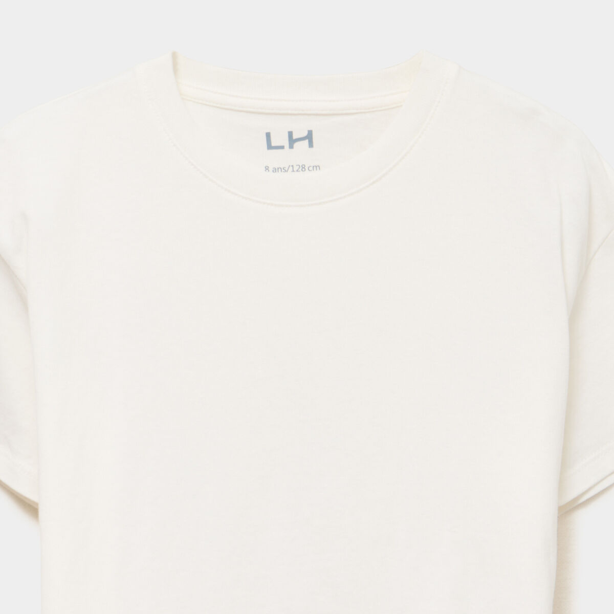 T-shirt manches courtes coton ivoire fille