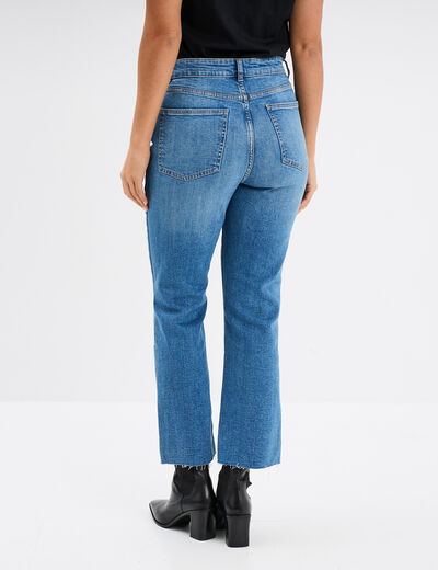 Jeans flare 7/8ème taille haute denim double stone femme